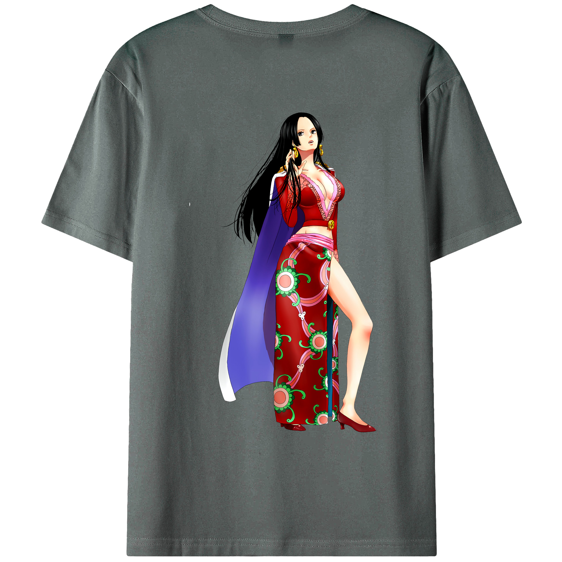 ワンピース ボア・ハンコック ONE PIECE Boa·Hancock 綿100％ メンズ半袖Tシャツ（バックプリント） 通気性
